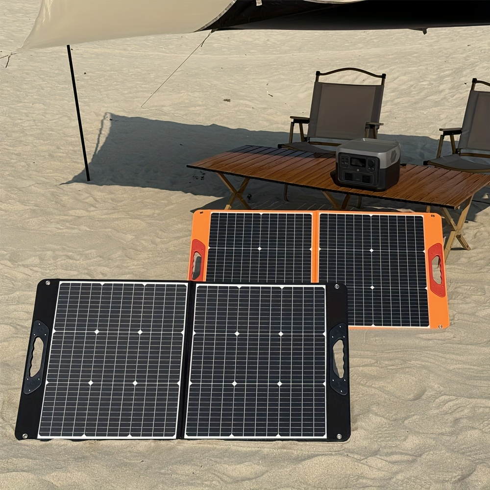 Foldable Solar Panel 200W 23.5% High Efficiency 20V Portable with 2 Brackets Solar Cable for Camping RV for Garden, Patio and