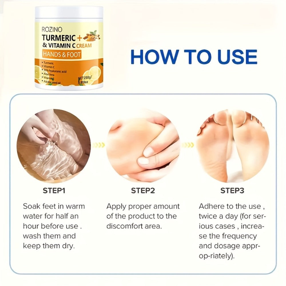 Turmeric Foot & Hand Cream 250g – Anti-Crack Deep Moisturizing Repair for Dry Cracked Heels, Elbows, Ankles & Knees — image 9
