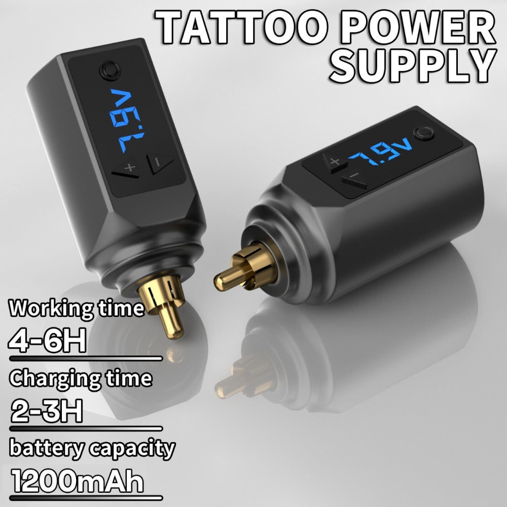 PS083 1200mAh RCA Tattoo Power Supply with LED Voltage Display, 3–12V Control and USB Charging — image 2