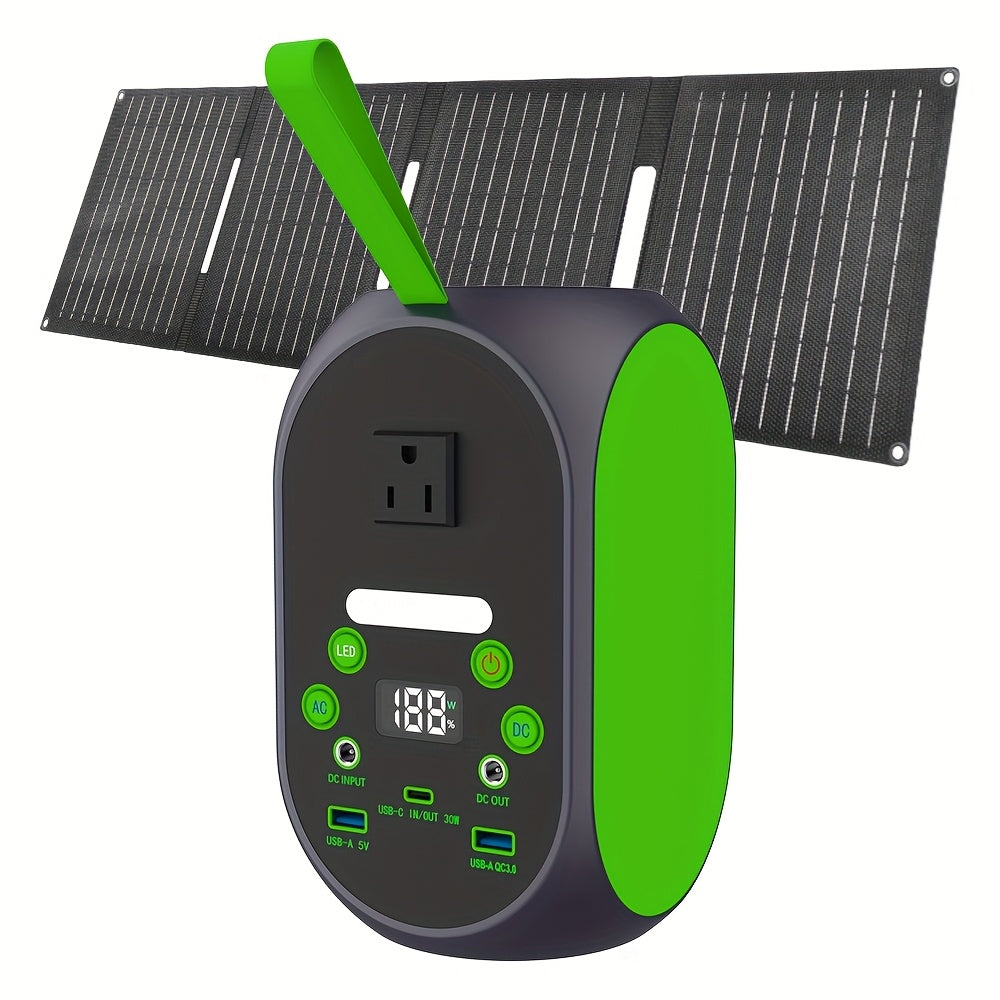 Power Station with Solar Panel, 99.84Wh 120W LiFePO4 Unit with 30W Foldable Solar Panel and Five Outputs — image 1