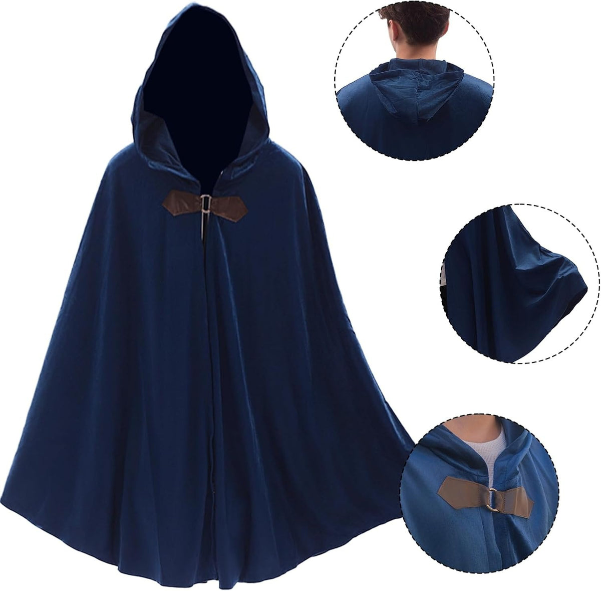 Men's Velvet Cloak With Hood