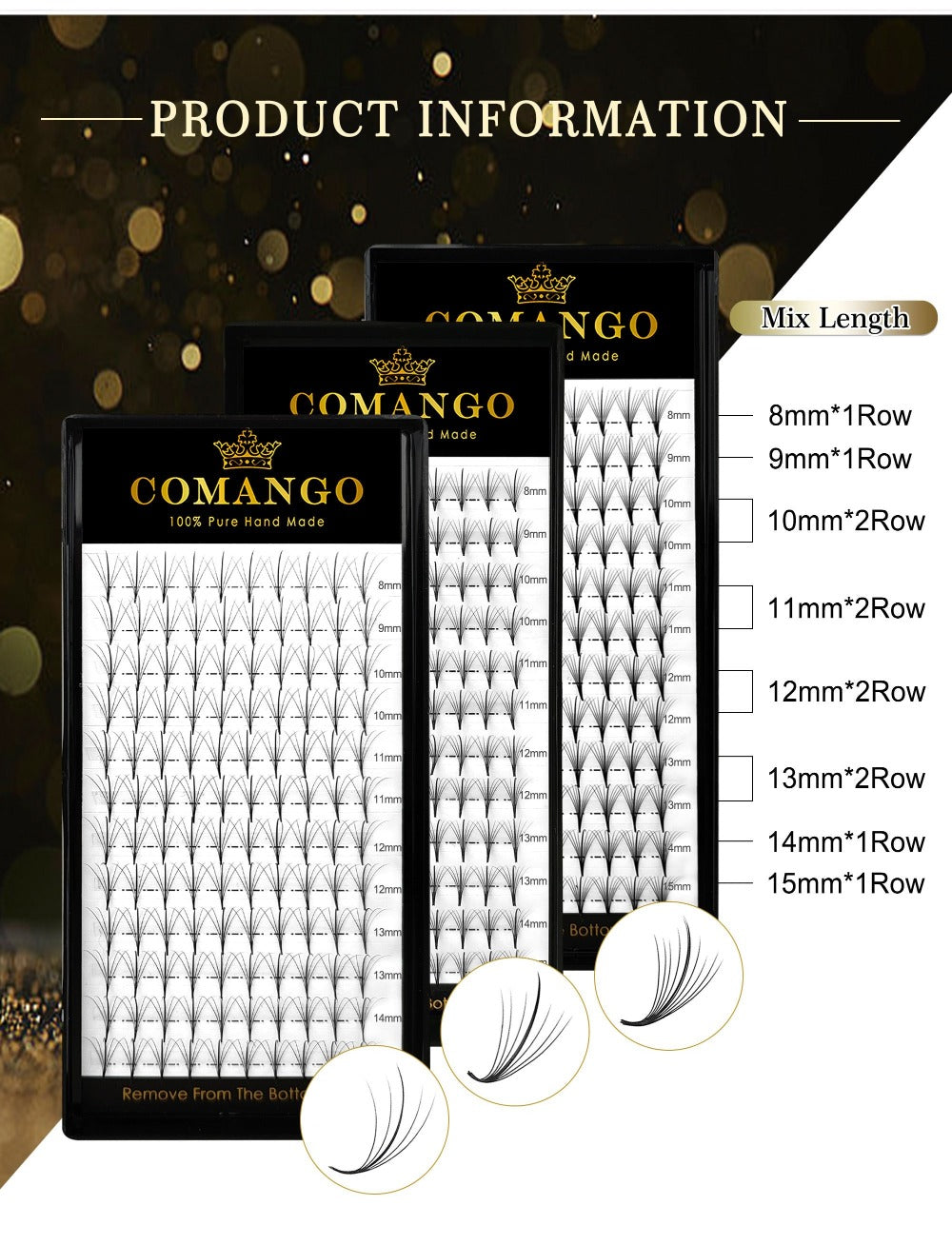 120-Fan Tray Premade Volume Lash Extensions 5D 7D 9D Wispy Faux Mink Eyelash Extensions C D Curl Mix 8-15mm — image 15