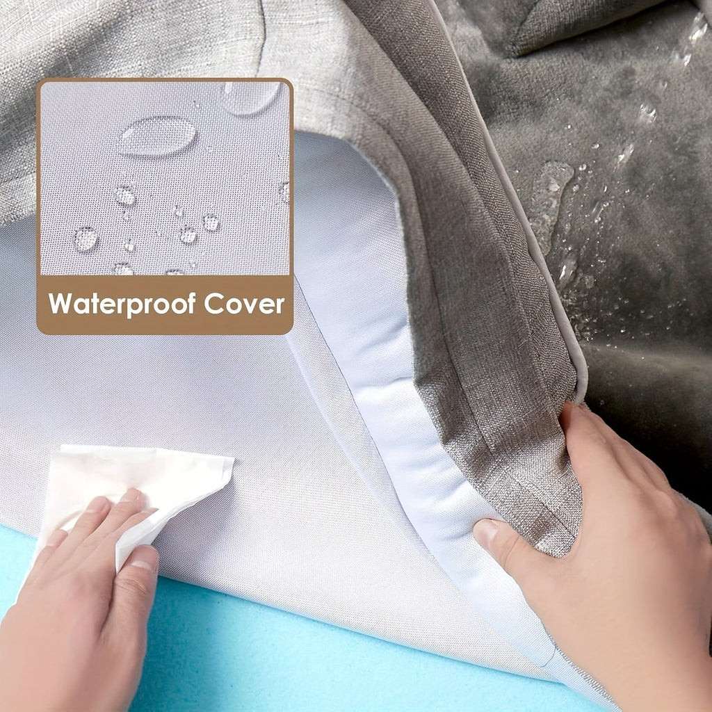 Gray Bolster Dog Bed with Lowered Entry and Removable Machine-Washable Cover in Four Sizes from M to XXL — image 3