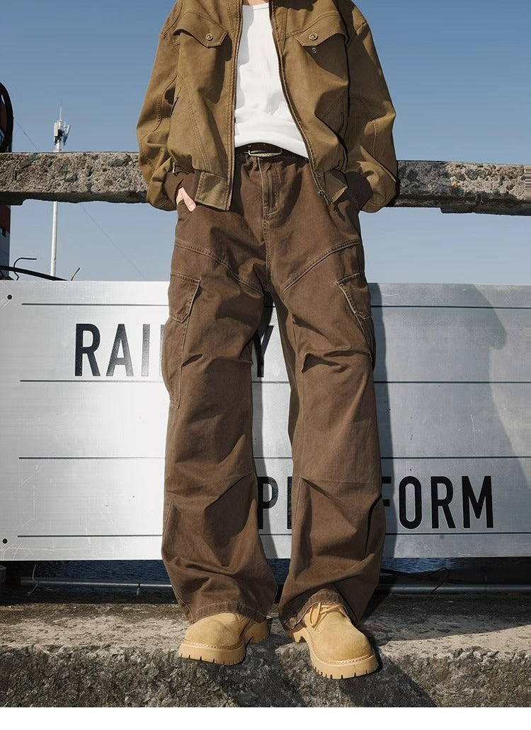 Pleated Paratrooper Work Trousers For Men