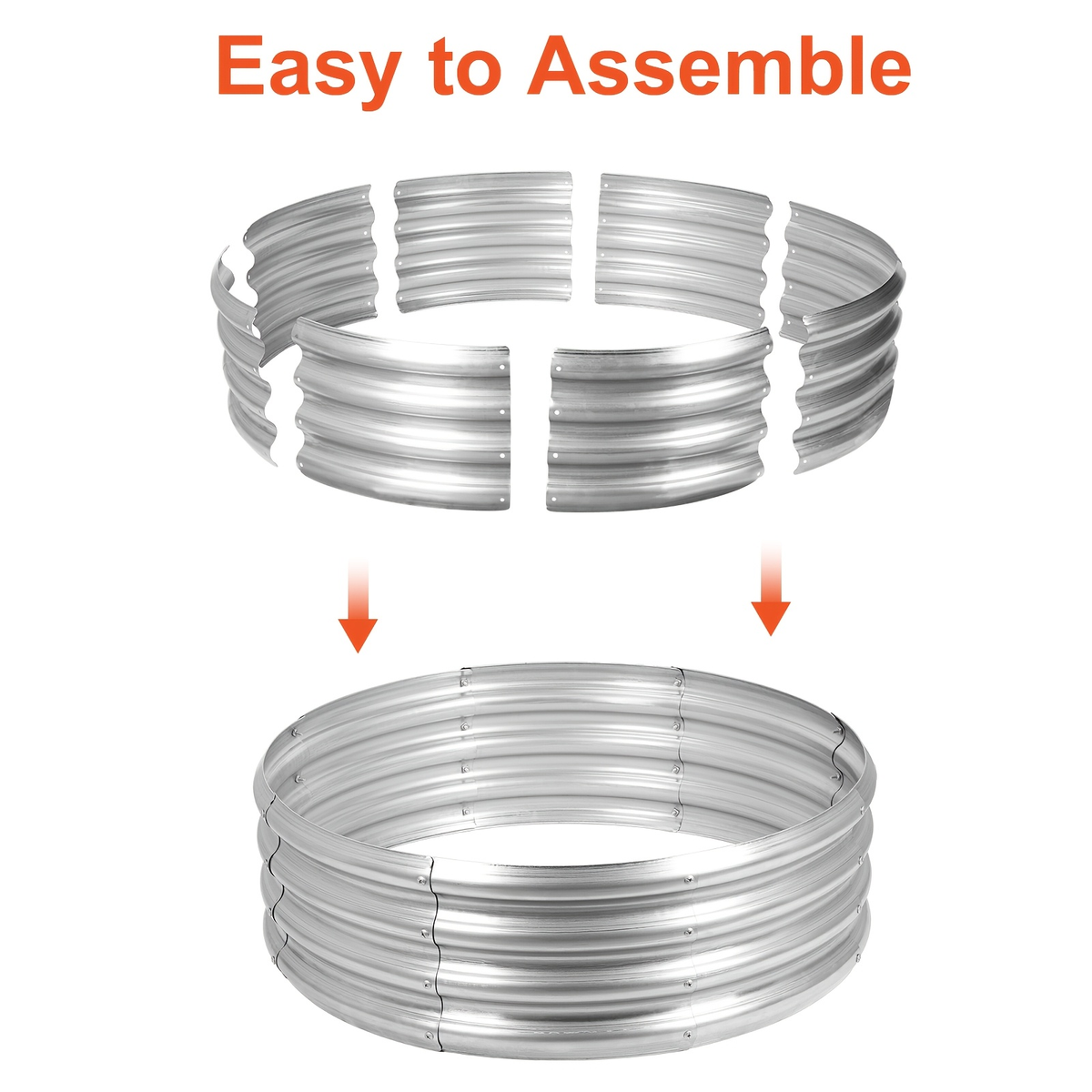 Fire Pit Ring in Galvanized Steel, Silver Wood-Burning Firepit Liner for Backyard Gatherings and Outdoor Camping — image 12