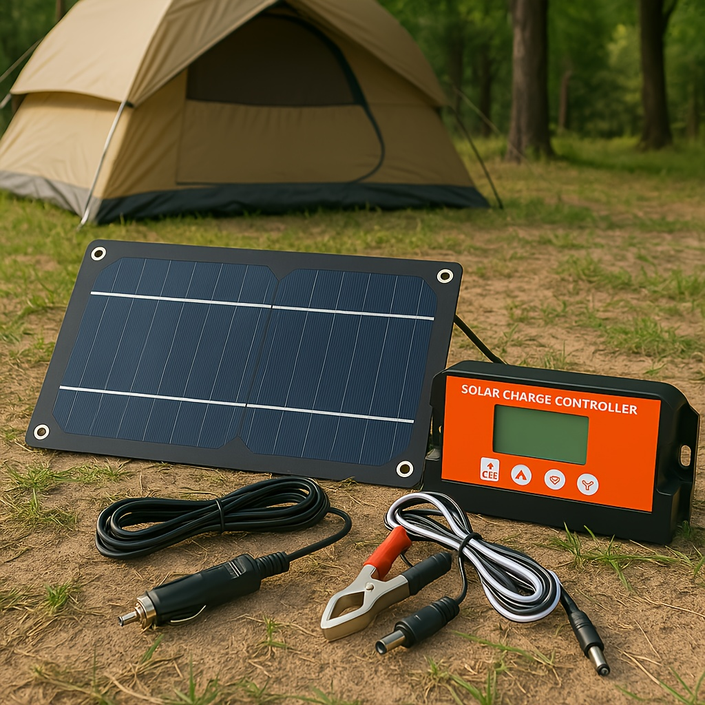 Solar Panel Kit 100W Monocrystalline with Extension Cable, Battery Clip & Charge Controller – 12V/24V for RV, Camper — image 