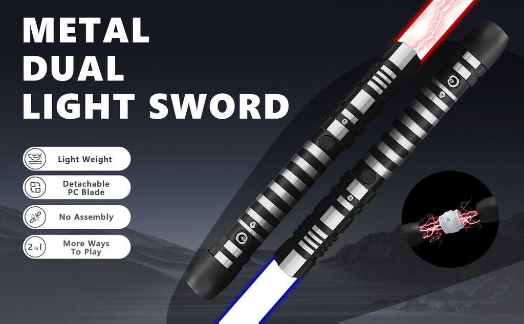 Light Up Dueling Saber 78" with 16 Color Lights & 3 Movie Sounds, 2-in-1 Dark Phantom Sword Single or Double Player — image 9