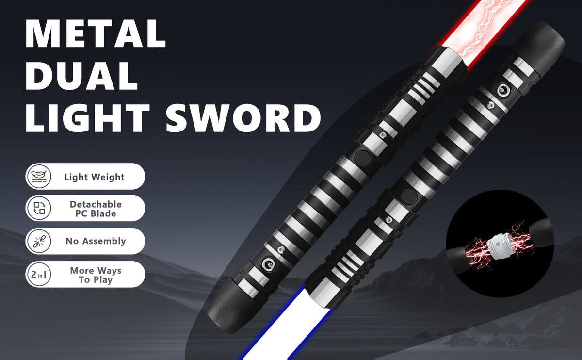 Light Up Dueling Saber 78" with 16 Color Lights & 3 Movie Sounds, 2-in-1 Dark Phantom Sword Single or Double Player — image 9