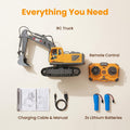RC Excavator 1:20 Scale 2.4G 11CH, Alloy Remote Control Construction Toy with 680° Rotation & Working Arm — image 13