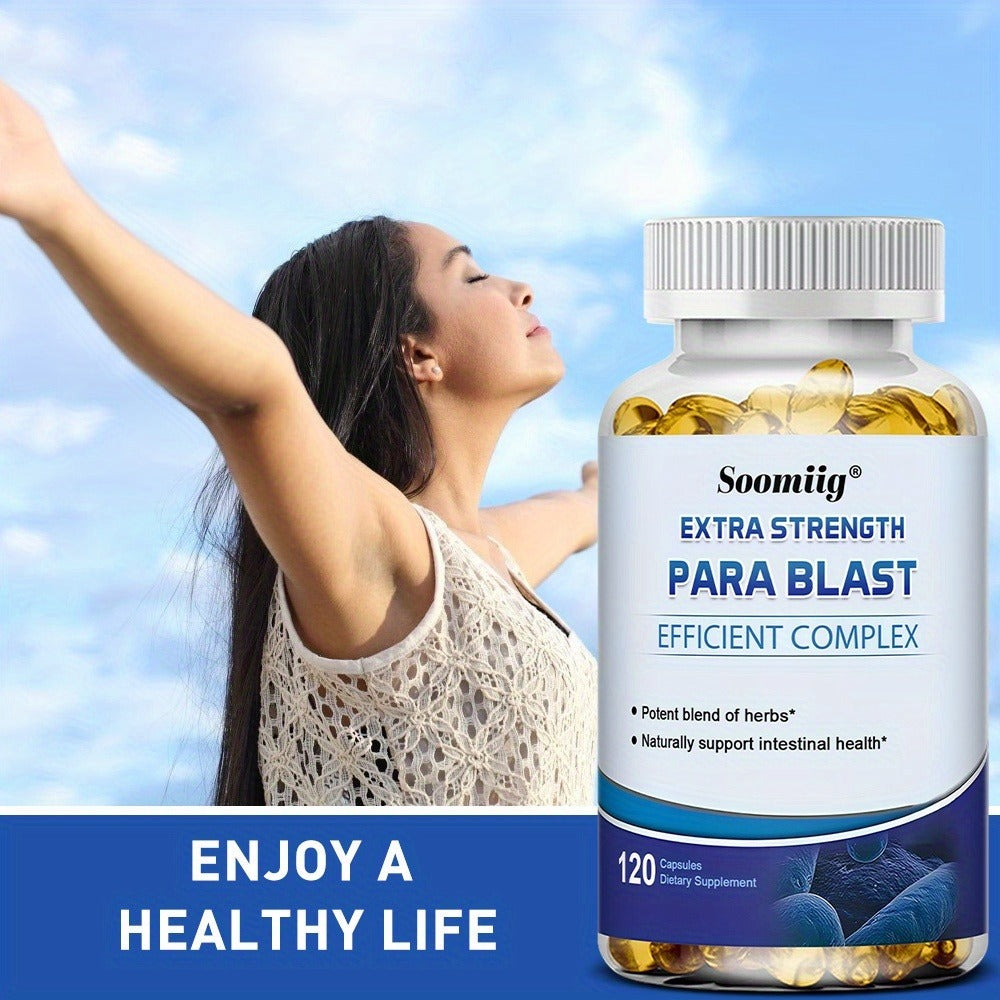 PARA BLAST Gut Cleanse Capsules with Black Walnut Hull, Wormwood & Cranberry for Bath Time, Home Spa and Personal Care — imag