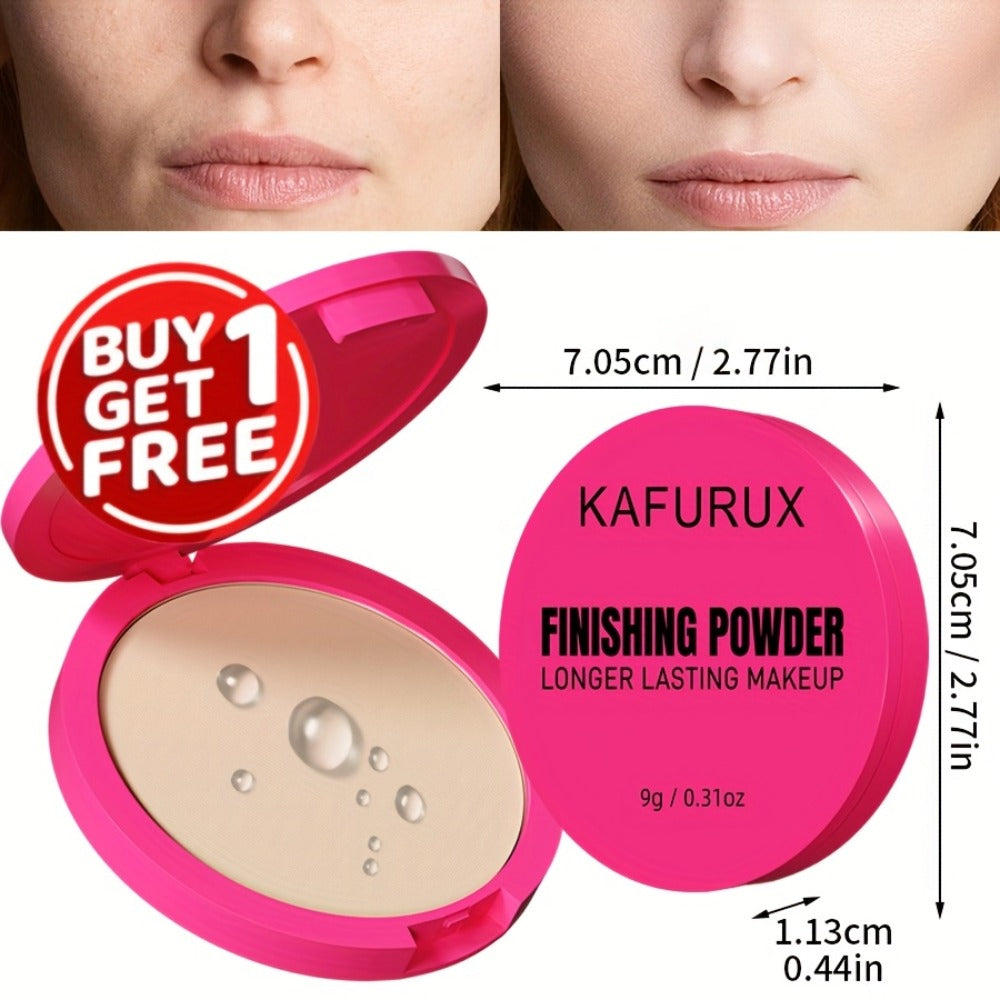 Pressed Powder Foundation 2 Pcs Set Waterproof Sweatproof Lightweight Buildable Coverage, for Makeup, Travel and Everyday Van
