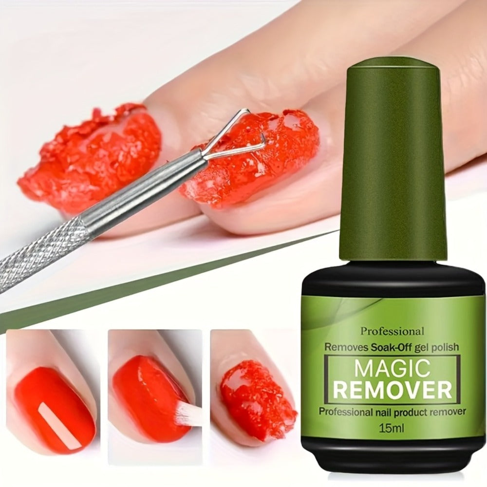 Gel Nail Polish Remover 3pcs Set – Soak Off Gel Nails, Nail Glue & Acrylic Nails in 2-3 Minutes | Fast Gentle Formula for Hom