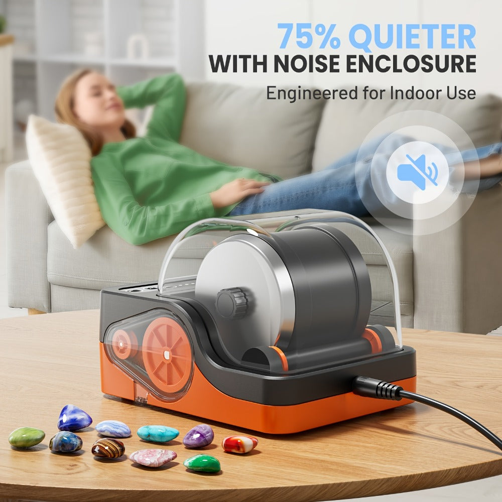 Rock Tumbler Kit for Kids & Adults 3-Speed Motor 9-Day Timer Rock Polisher with the Listed Color, Size or Set Options for Eve