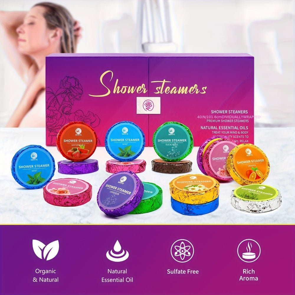 Forty-Piece Shower Steamer Gift Box with Ten Floral, Herbal and Fruit Fragrance Labels for Shower Use — image 6