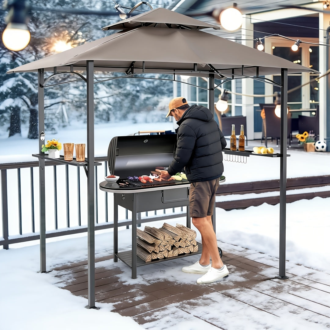 Outdoor Grill Gazebo Double-Tier BBQ Canopy for Grilling, Camping and Outdoor Meals, with the Listed Configuration — image 3