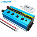 Blue 12V or 24V DC to 110V AC Power Inverter with LCD, Four AC Receptacles and Remote Presentation — image 6