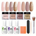 Dip Powder Nail Kit with NOCIS Label, Four Nude and Gold Glitter Powders, Three 10ml Liquids and Four Tools — image 18