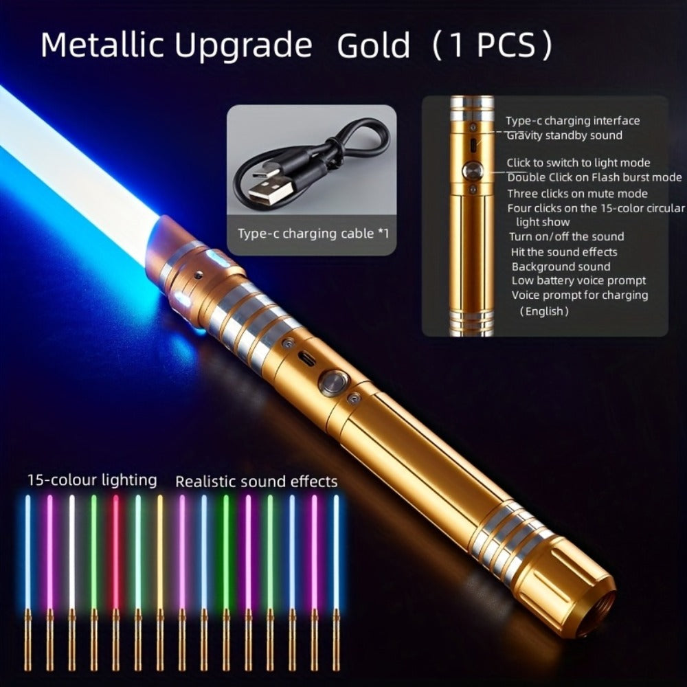 Light Up Saber 15 Colors 2-in-1 Metal Gravity Sensing, Rechargeable Glow Sword with Upgraded LED — image 5
