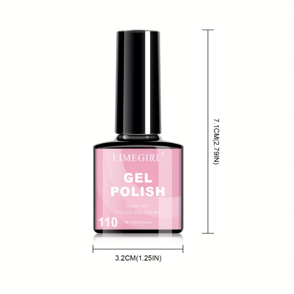 Gel Nail Polish Set with LIMEGIRL Label, 6 Fall Winter Glitter and Solid Colors, Two Palettes — image 6
