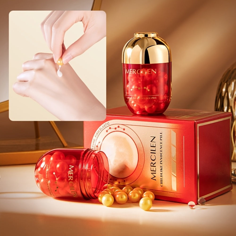 Face Serum Mercilen Collagen Capsules with Jojoba Oil, Plant Squalane and Glycerin in a 30-Piece Bottle — image 1