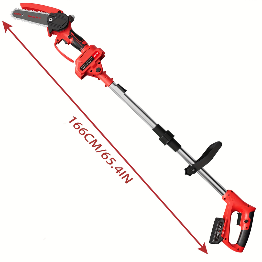 6-Inch Foldable Cordless Pole Saw with Two Chains, Red or Yellow Dual-Battery Packs and Black Option — image 3