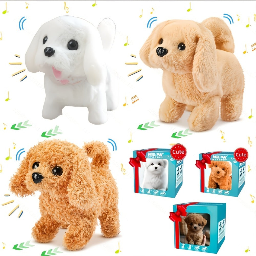 Electric Robot Dog Toy That Walks, Barks & Wags Tail, Realistic Cute Pet Toy for Kids, Birthday & Holiday Gift for Boys & Gir