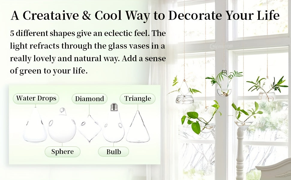 Hanging Planter | Glass Terrarium Hydroponic Air Plant Wall Decor Home — image 7
