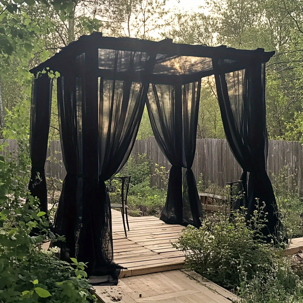 Outdoor Curtains | Sheer Mesh Rod Pocket Patio Gazebo Porch Wedding — image 17
