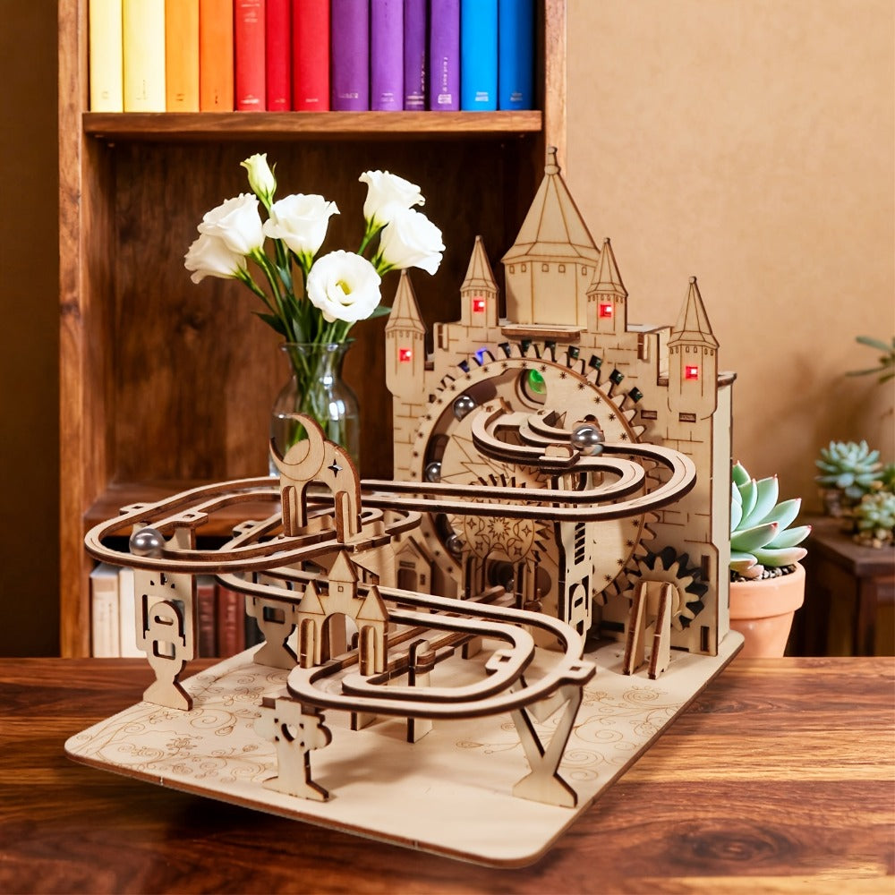 Electric Marble Run Set 3D Handmade Logic Building Construction Puzzle, Educational STEM Toy for Kids Teens Adults — image 4