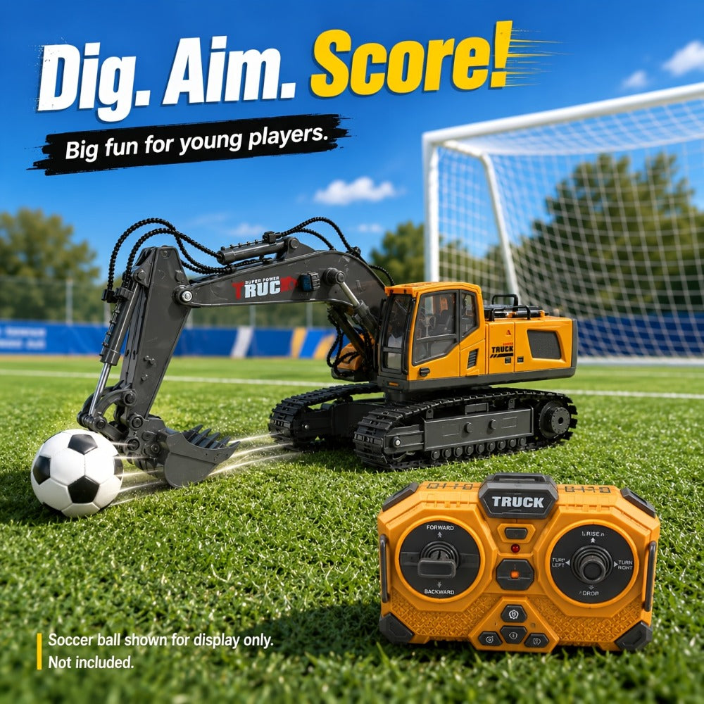 Remote Control Excavator Loader Dump Truck Toy for Kids 2.4GHz Alloy RC Construction Vehicle with Light & Sound — image 11