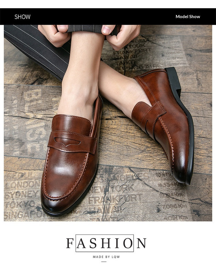 Pointed Toe Minimalist Leather Shoes In British Style