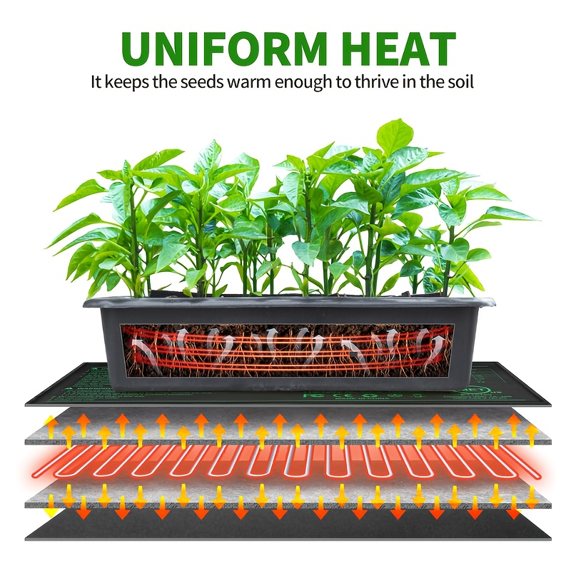 Seedling Heat Mat with Smart Thermostat Control, PVC Germination Heating Pad Accelerate Seed Sprouting Root Zone Warmth — ima