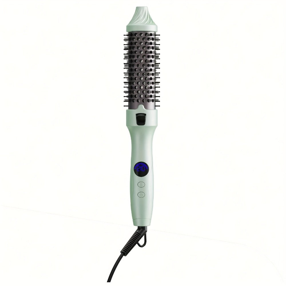 2-in-1 Hot Air Brush Straightener & Curler with Negative Ion Technology, Frizz-Free Blowout Brush with Adjustable Temp Contro