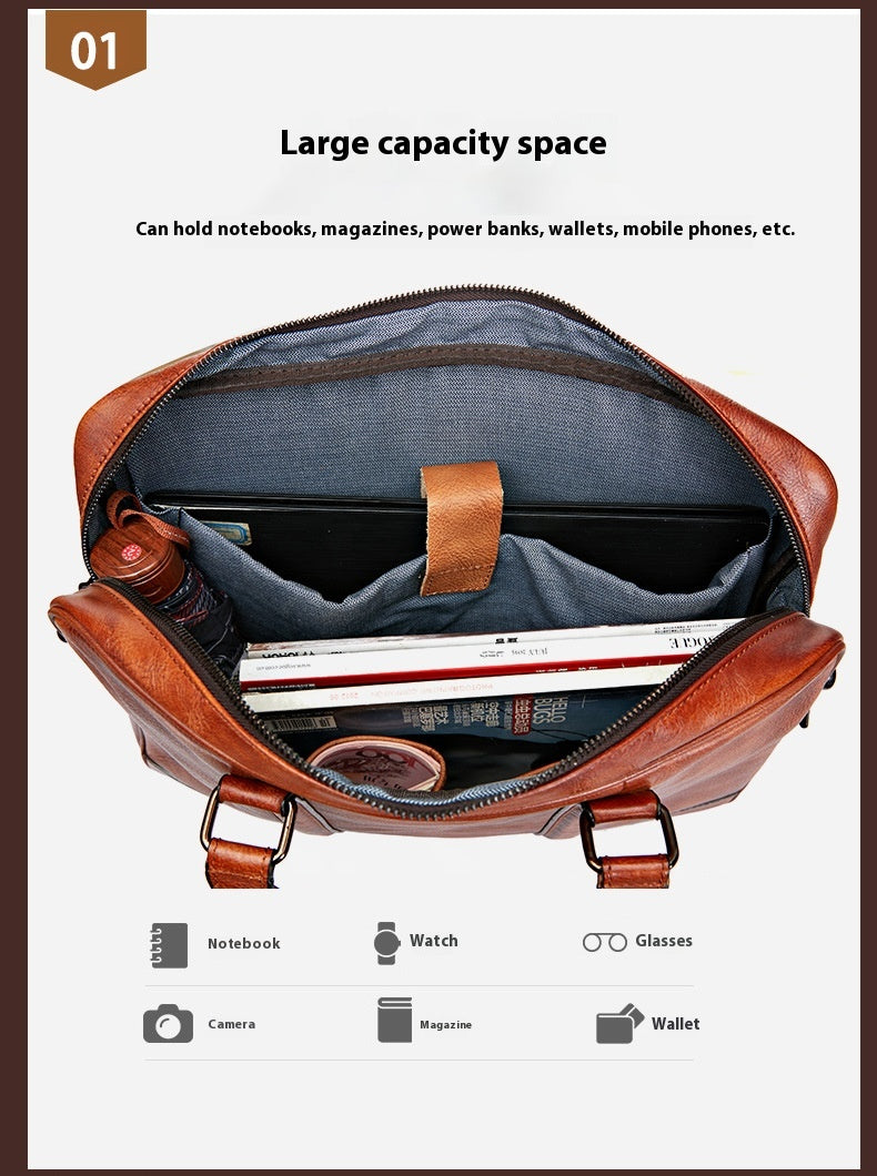 Skeleton-skin Genuine Leather High-grade Briefcase