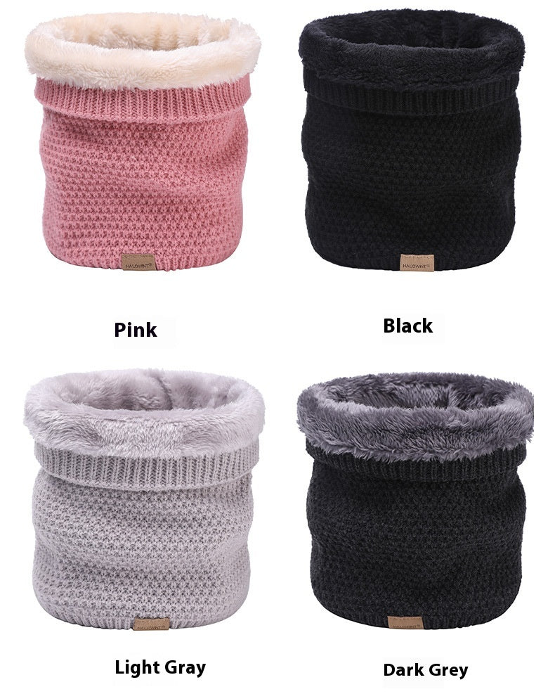 Plain Knitted Scarf Outdoor Velvet Padded Suit Neck Neck Protection Bandana