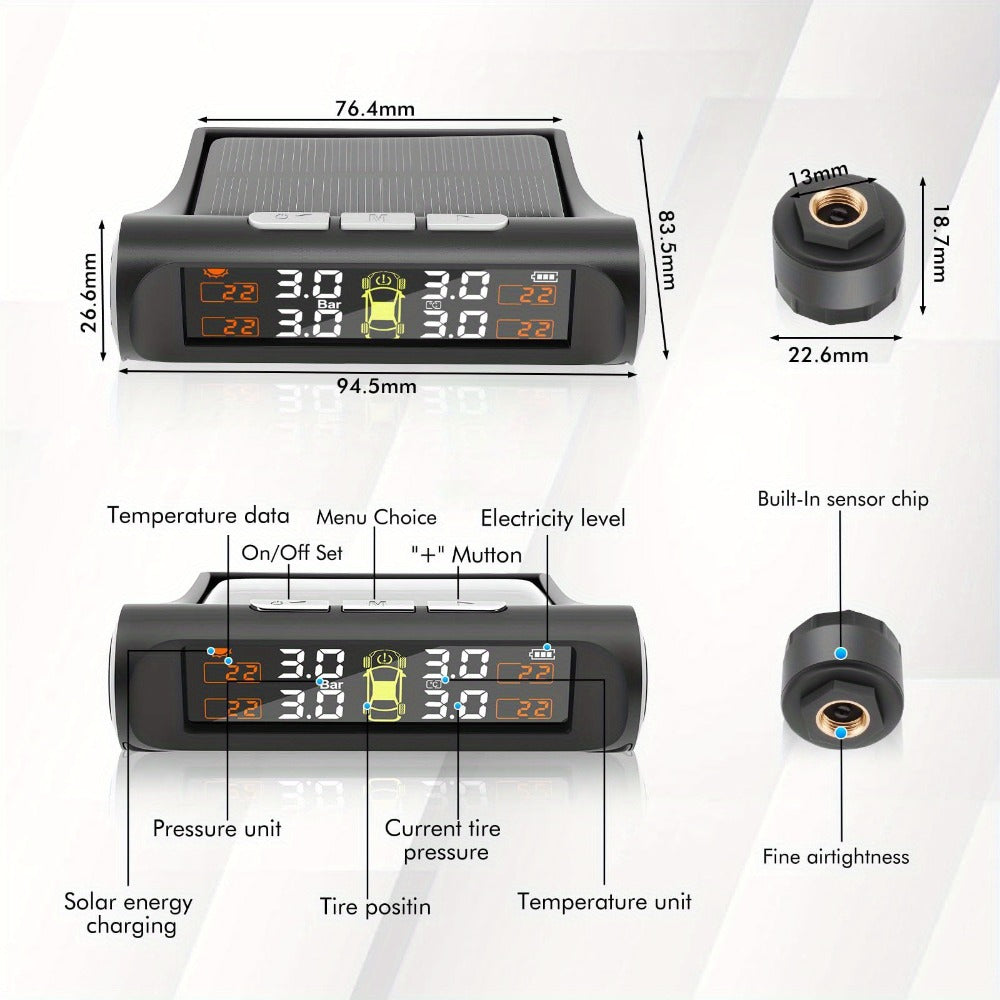 Tire Pressure Monitoring System with 5 Alarm Modes and Color Display — image 9