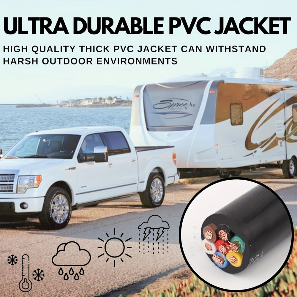 7-Way Trailer Wire 14 Gauge CCA 7 Conductor Color-Coded Heavy Duty Wiring Harness for Trailer RV Camper – 50FT or 100FT — ima