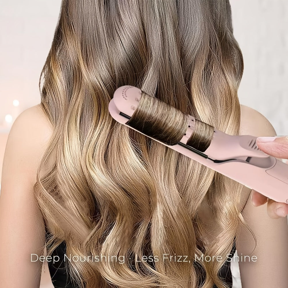 Two-in-One Airflow Hair Styler with Curved Plates, Five Temperature Settings and Pink or Black Finish — image 3