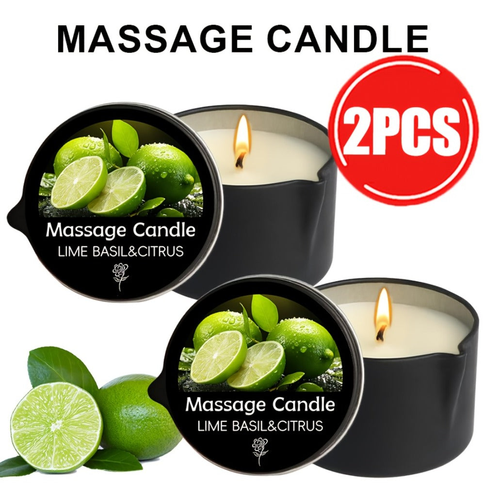 Massage Oil Candle 2-in-1 Soy Wax Scented Candle with Essential Oil – Moisturizing Warm Body Lotion for Spa Pedicure Relaxati