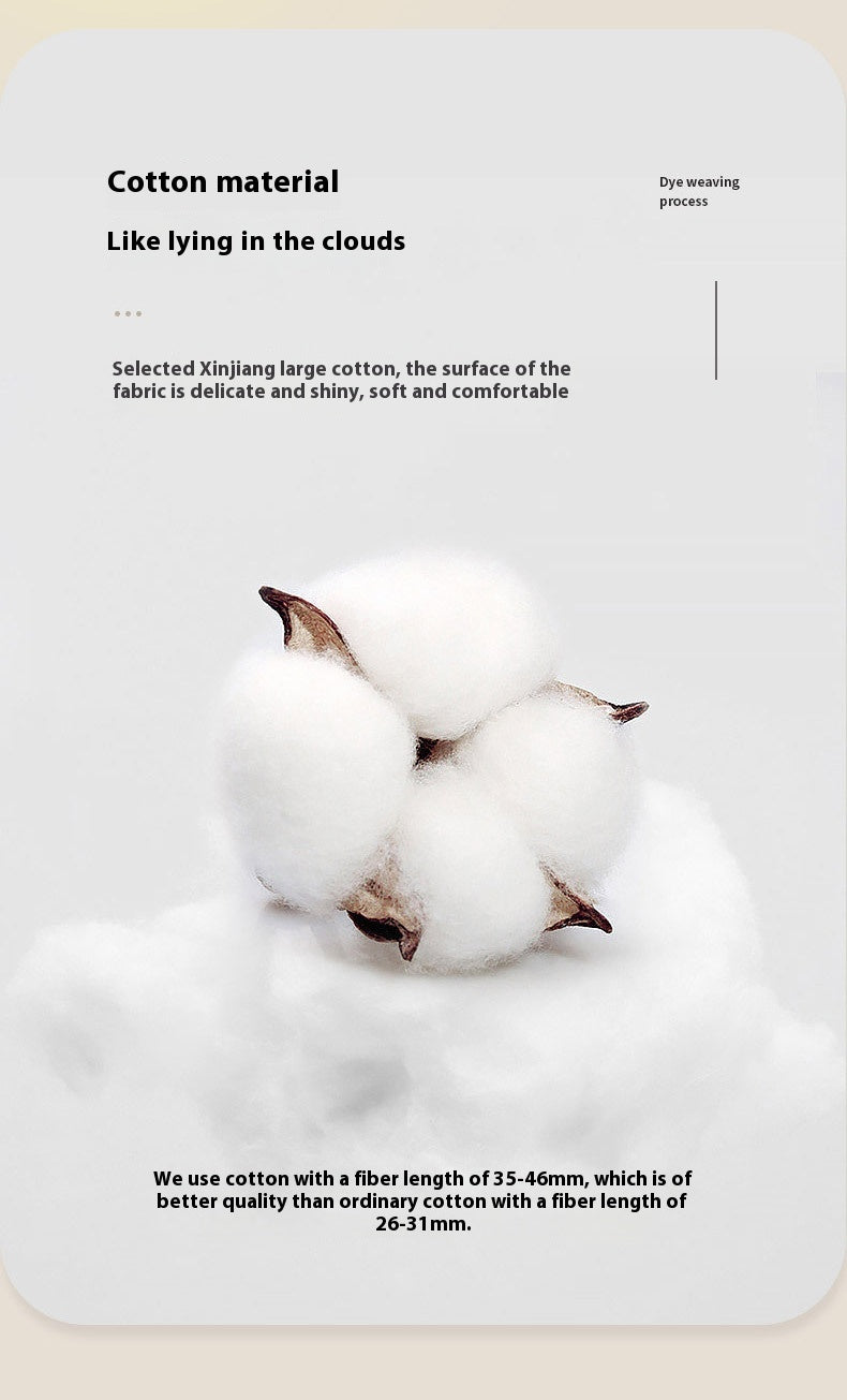 Washed Cotton Pillowcase Yarn-dyed Double-piece Types A And B Single Pillowcase