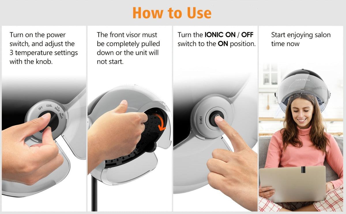 Ionic Floor-Standing Hooded Hair Dryer 1875W, Adjustable Height Professional Salon Hood Dryer for Deep — image 31