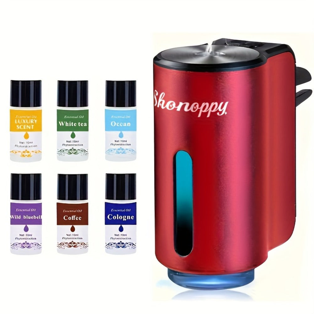 Car Air Freshener Aroma Diffuser with Essential Oils – USB Powered Smart Scent Diffuser for Car, 3/6/10/20 Bottles 0.34oz Ess