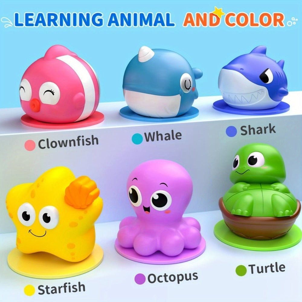 Light-Up Ocean Animal Bath Toy Sets with Random 6, 8 or 10-Piece Checkout Assortments Pictured — image 10