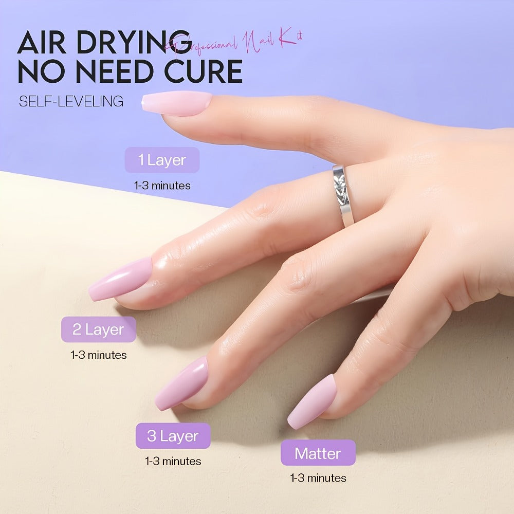 Six-Piece Air-Dry Nail Polish Set in Cherry Blossom Pink or Light Purple and Nude Pink Collections — image 8