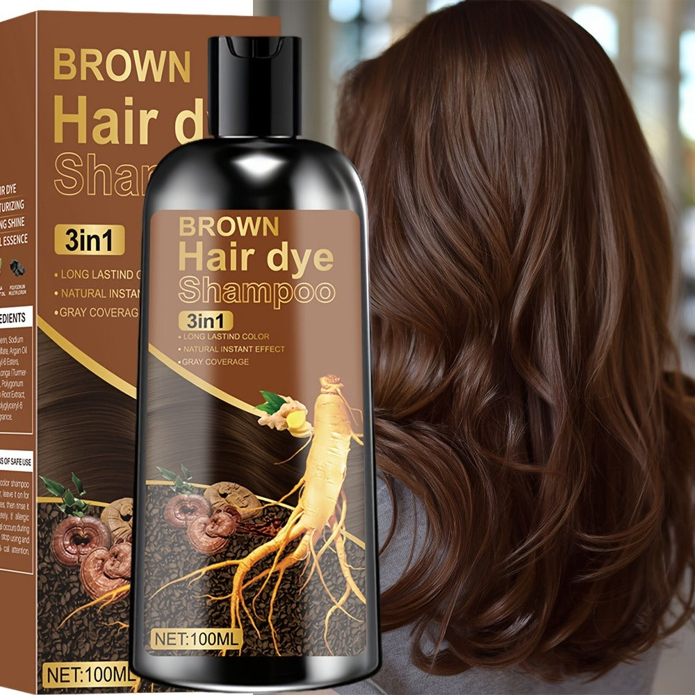 Plant Extract Hair Coloring Shampoo 100ml 3.38oz, Deep Scalp-Safe Gray & White Hair Coverage, Botanical Color — image 6