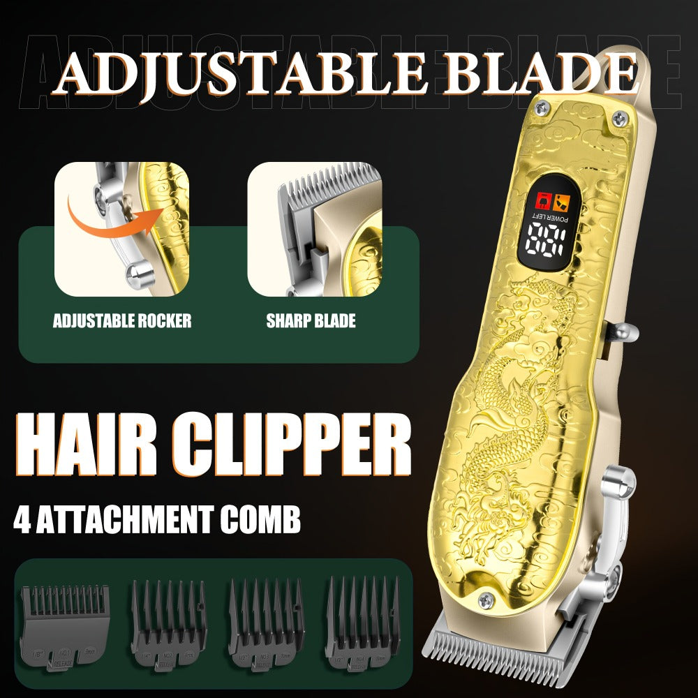 Hair Clippers & Trimmers LQT Golden Dragon Three-Piece Set with LCD Displays, USB Cables and Gift Box — image 6