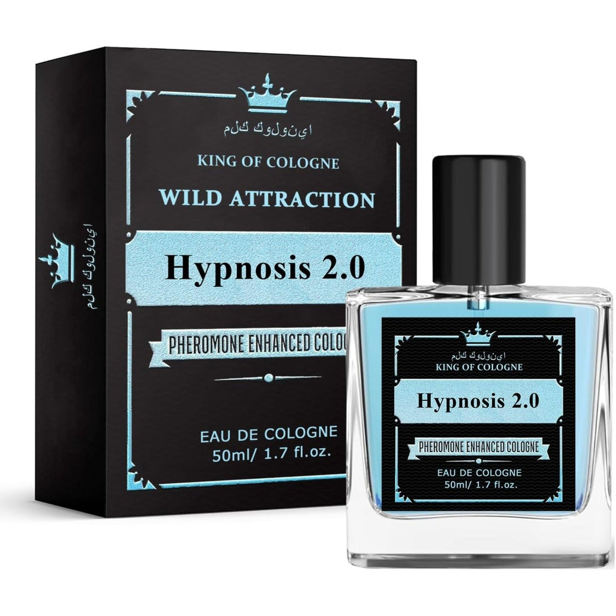 Men's Cologne Hypnosis 2.0 50ml Eau de Cologne Spray in Clear Square Bottle with Black Cap and Box — image 8