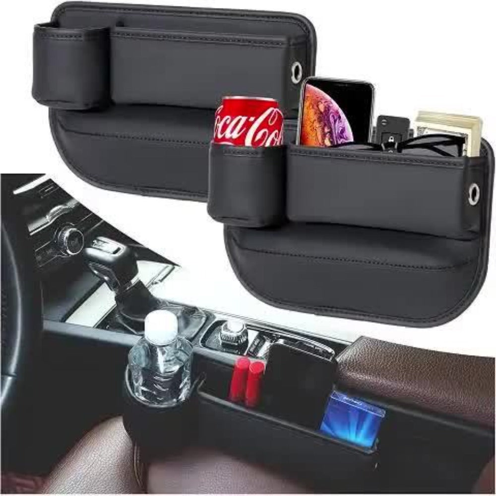 Storage Box: Car Seat Gap Organizer with Cup Holder, Adjustable PU Leather Side Seat for Phone — image 8