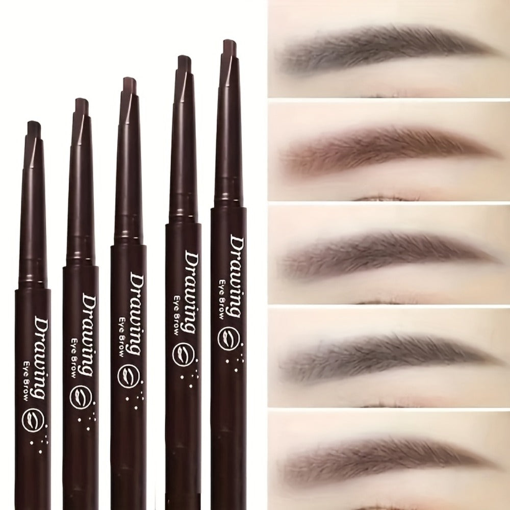 Eyebrow Pencil 12-Pack Double-Ended Waterproof – Automatic Twist-Up Brow Pencil with Spoolie Brush, 4 Natural Shades — image 