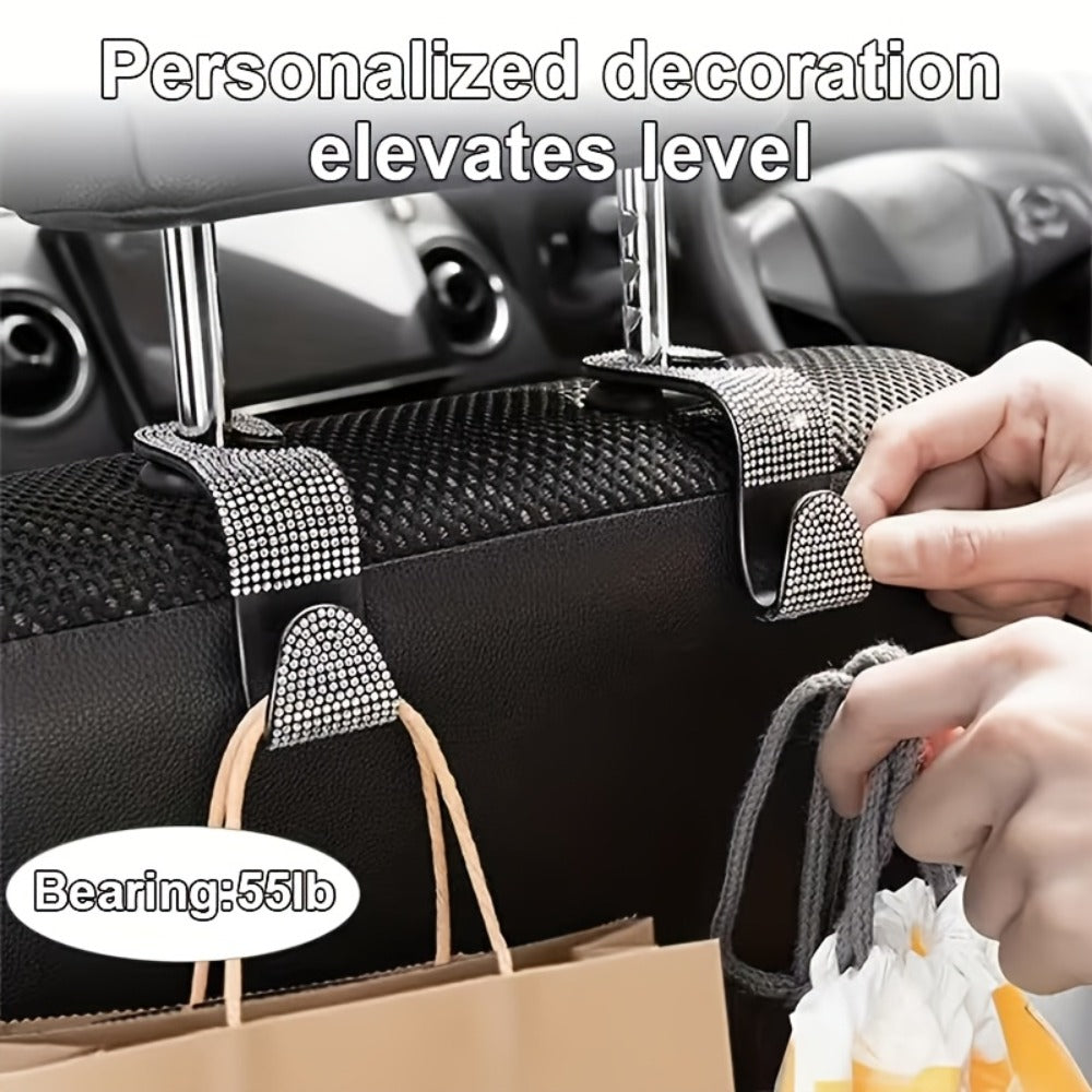 27pcs Bling Car Accessories Set for Women – Steering Wheel Cover 15", Car Coasters, License Plate Frame & Phone Holder — imag